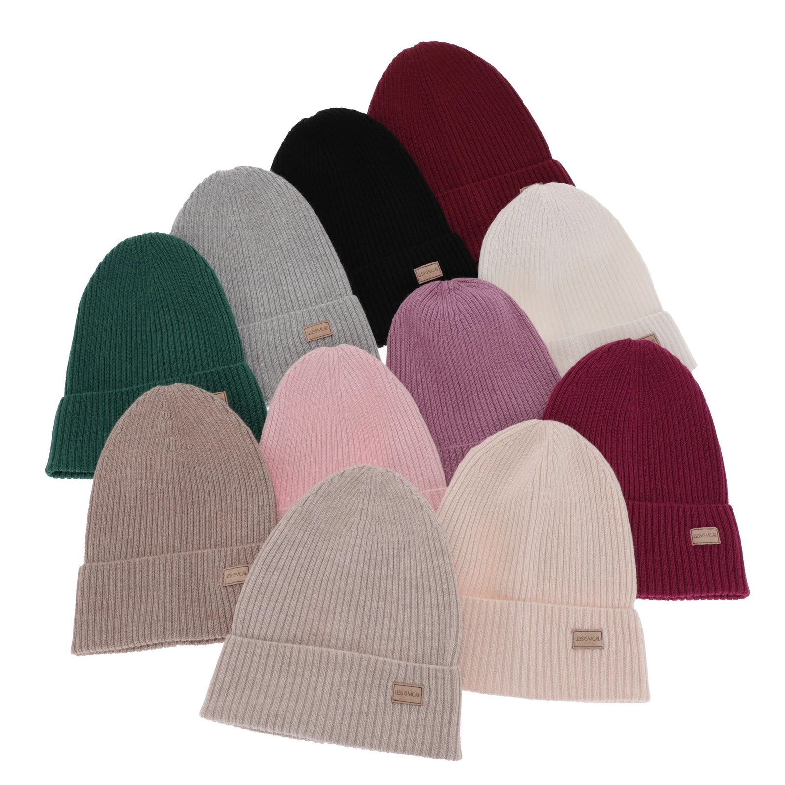 Czapka damska zimowa, wiosenna, bordowa, 100% wełniana merino Sophie