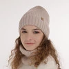 Czapka i komin dla dziewczynki zimowy komplet, zielony, wełniany merino Mesalia