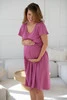 Sukienka ciążowa i do karmienia Lovely Dress Midi krótki rękaw indyjski róż