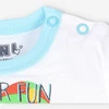 Biały t-shirt niemowlęcy SUMMER ROBOTS   z bawełny organicznej dla chłopca