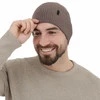 Czapka zimowa męska, beżowa, 100% wełniana merino, Thorin
