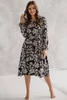 Sukienka ciążowa i do karmienia Lovely Dress Midi rękaw długi czarna w print