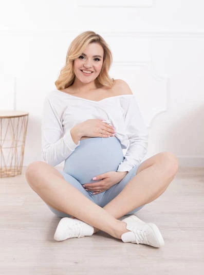 Legginsy Ciążowe Kolarki - Baby Blue
