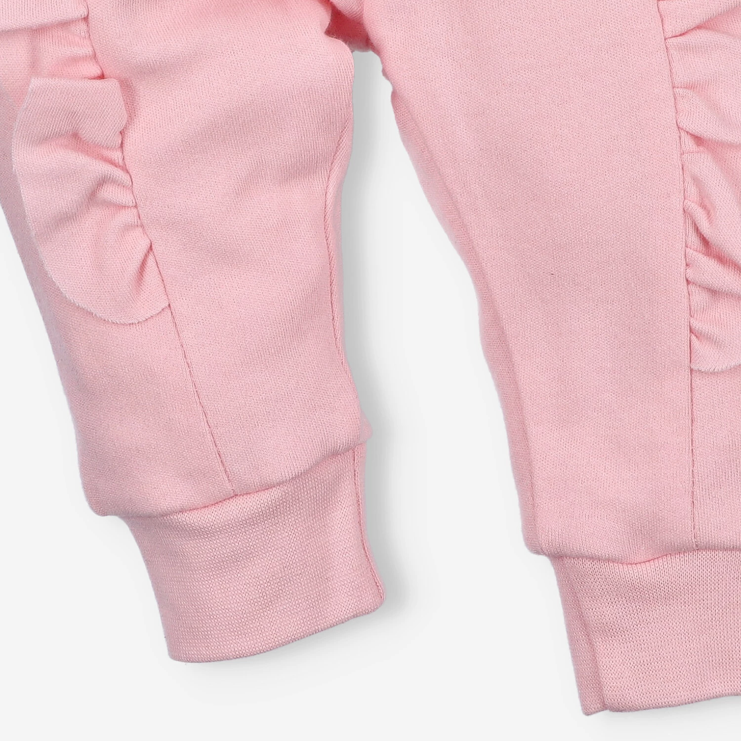 Spodnie niemowlęce Pink flowers z bawełny organicznej dla dziewczynki -  różowe