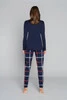 Izera piżama damska długi rękaw. długie spodnie granatowy/druk