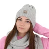 Czapka zimowa damska, szara, z wełną merino Benedetta