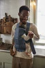 BABYBJORN MINI Woven – nosidełko, Niebieski / Vintage Indigo