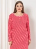 Koszula ciążowa DR Plus size Grochy - malinowe