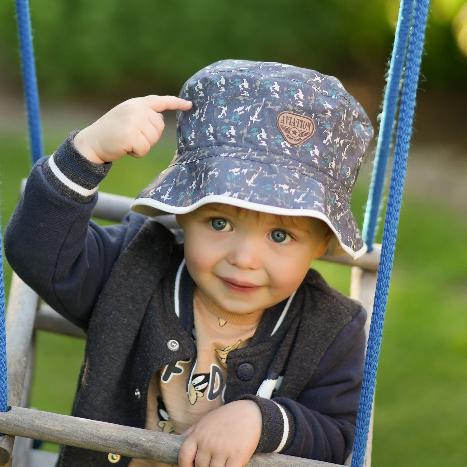 Kapelusz dla chłopca, czerwony, bawełniany Aviation