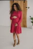 Sukienka ciążowa i do karmienia Lovely Dress czerwono-malinowa w print długi rękaw