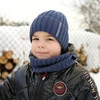 Czapka i komin dla chłopca zimowy komplet, niebieski Livido