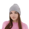 Czapka jesienna, zimowa damska, szara, wełna merino z kaszmirem, Alineta