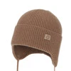 Czapka zimowa, jesienna, wiosenna dla chłopca, 100% wełniana merino, wiązana, camel Bakadi