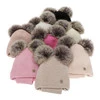 Czapka i komin dla dziewczynki, zimowy komplet, czarny, 100% wełniany merino, podszyty polarem wełnianym, Remika