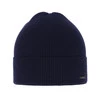 Czapka męska zimowa, granatowa, 100% wełniana merino Memfis