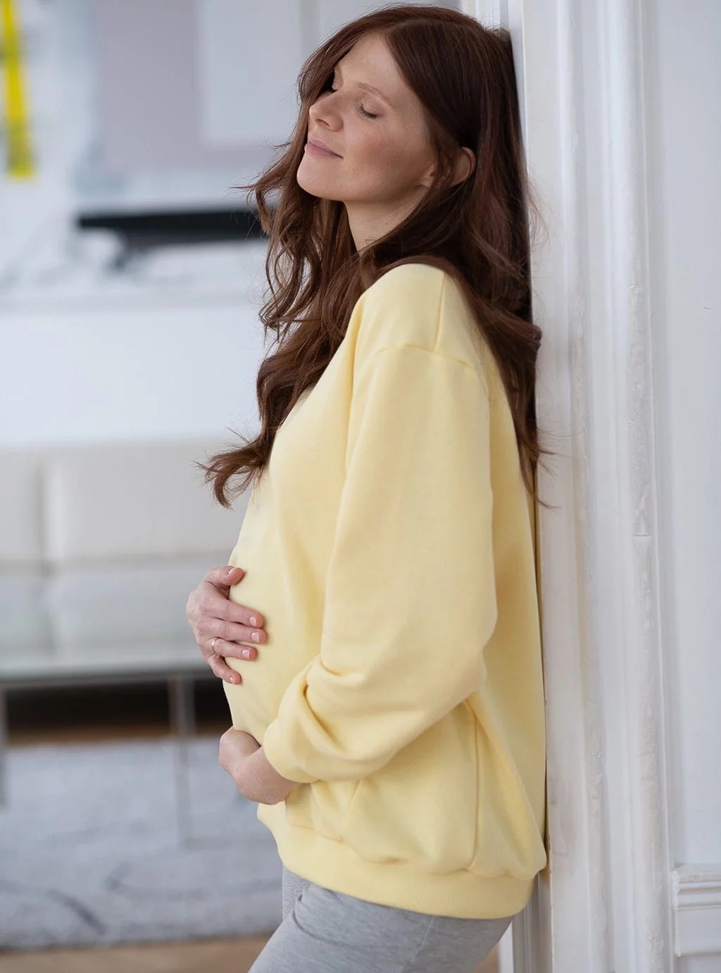 Bluza ciążowa i do karmienia oversize Milk It Easy! masełkowa