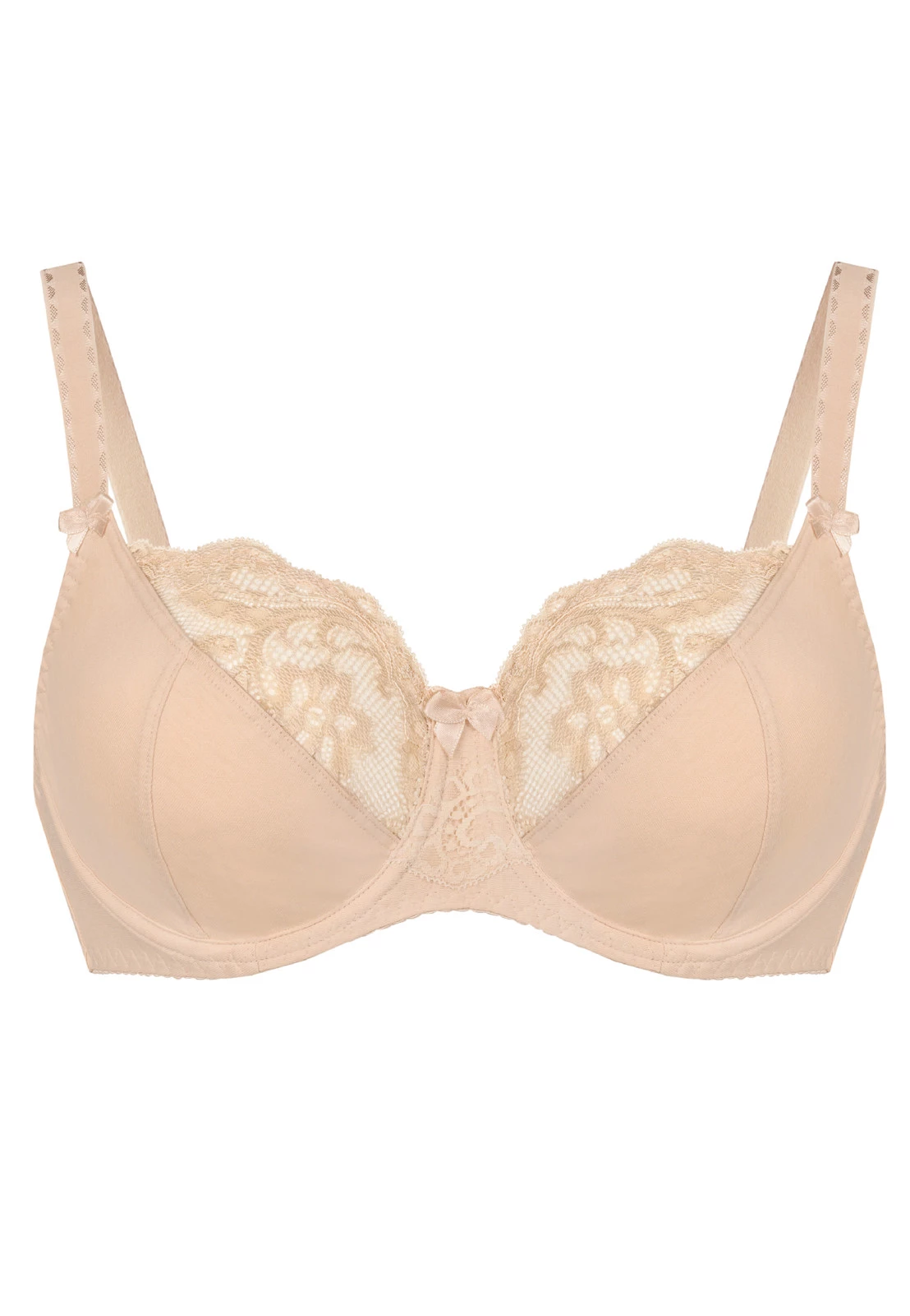 Biustonosz bawełniany koronkowy Anastasia - Beż