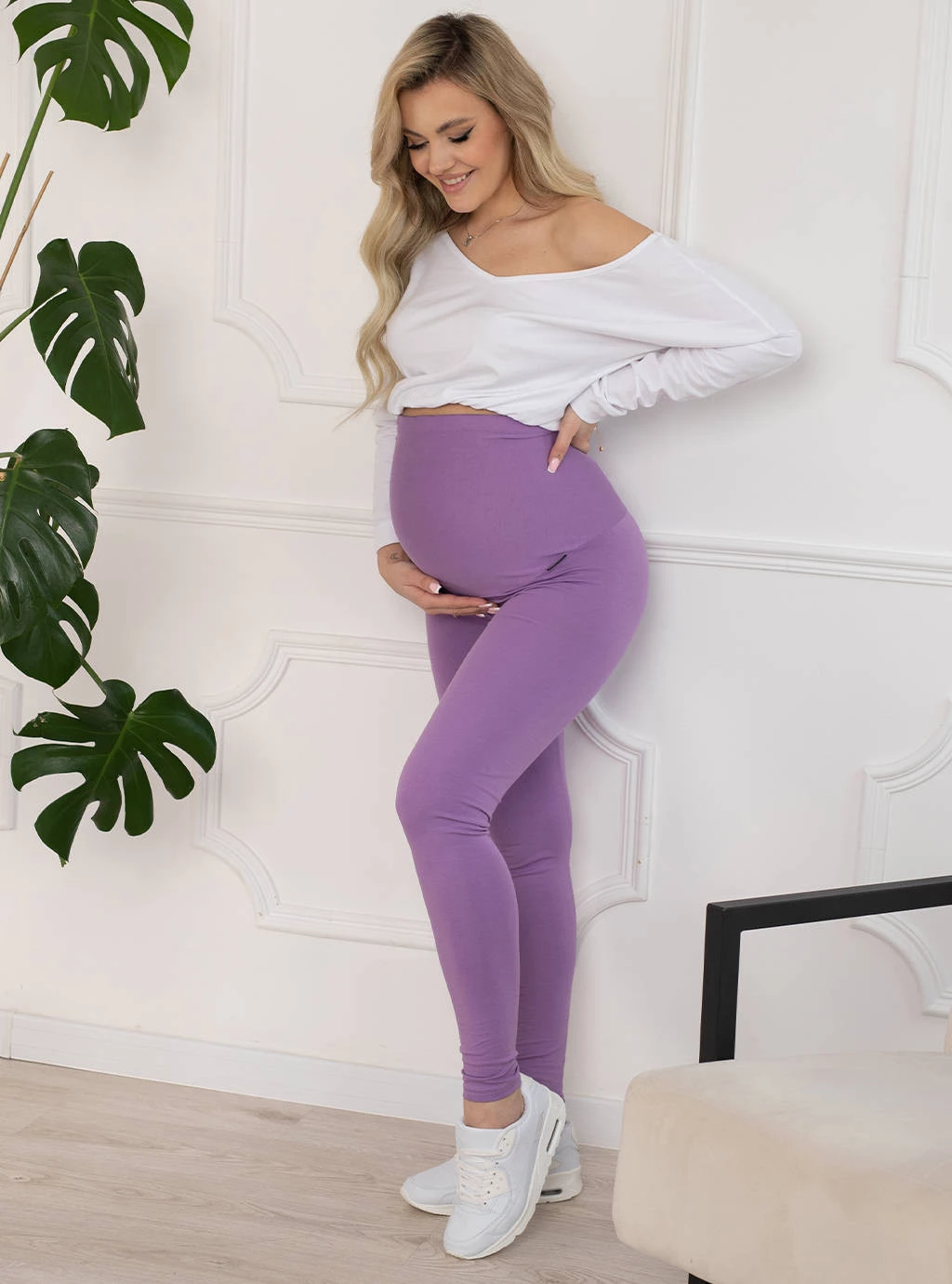 Legginsy Ciążowe  - Lila