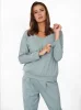 Karina komplet dresowy damski długi rękaw. długie spodnie miętowy