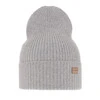 Czapka damska zimowa, wiosenna, szara, 100% wełniana merino, Sophie