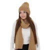 Czapka i szalik damski, zimowy komplet, camel, z wełną merino, Seala