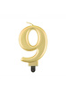 Świeczka B&C cyferka "9" - Gold metalik