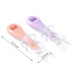 Babyono Łyżeczki Ergonomiczne Dla Dzieci - Koral i Fiolet