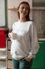 Bluza ciążowa i do karmienia oversize z haftem Milk It Easy! jasny szary