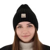 Czapka zimowa damska, czarna, z wełną merino Benedetta