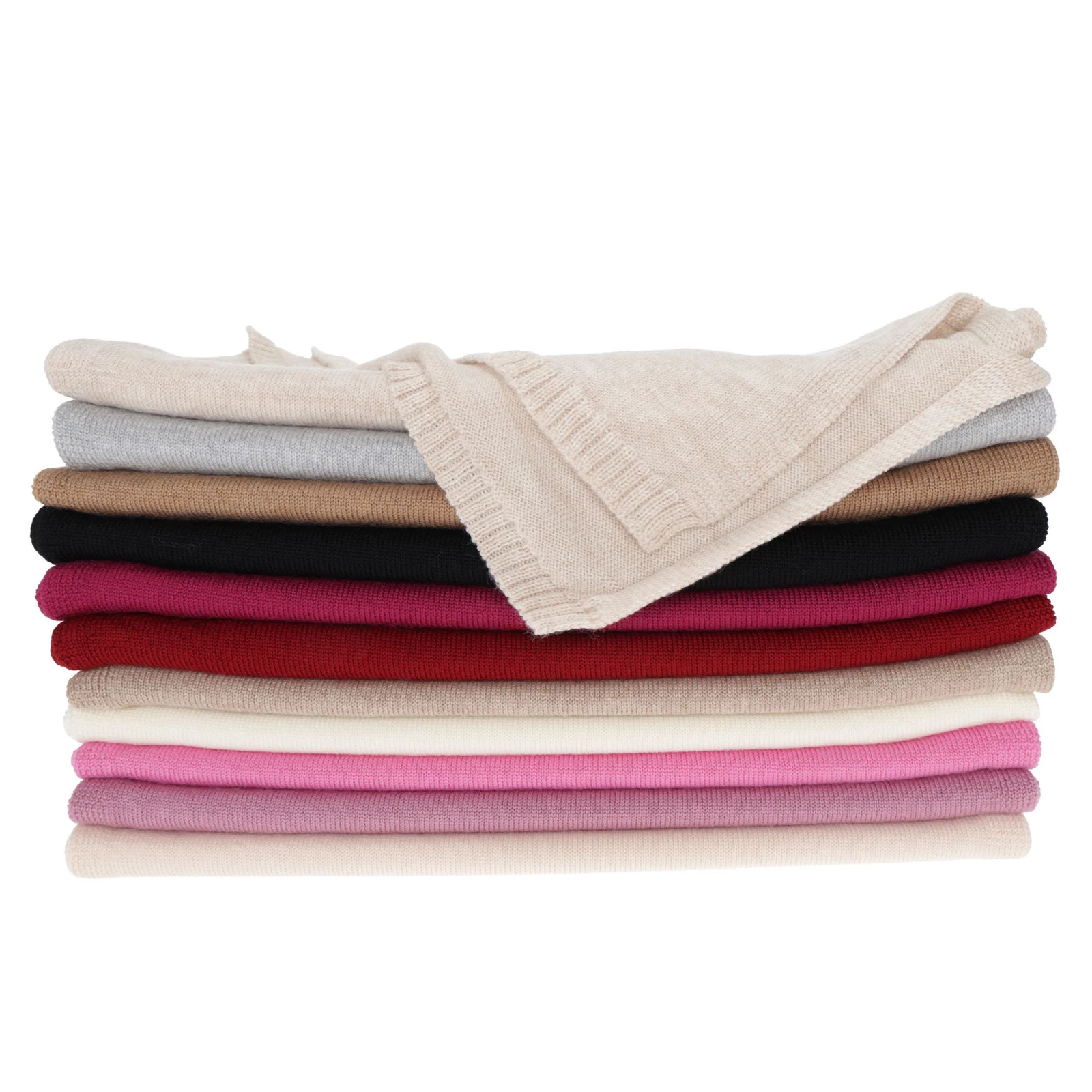 Szalik zimowy damski, szary, 100% wełniany merino Elonia