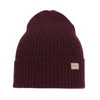 Czapka damska zimowa, wiosenna, burgundowa, 100% wełniana merino Sophie