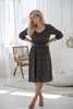 Sukienka ciążowa do karmienia Lovely Dress Midi rękaw 3/4 kropki na czarnym
