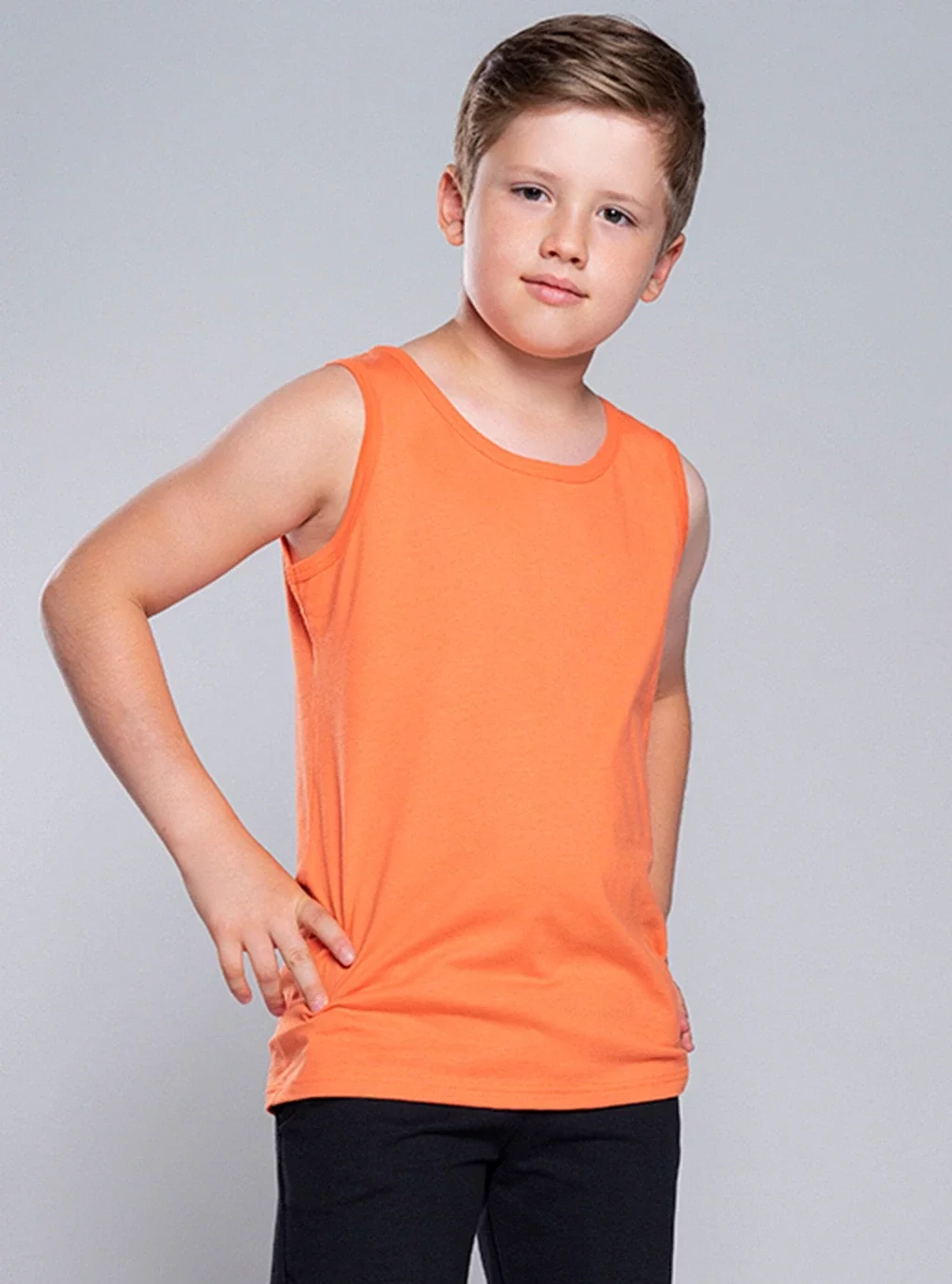 Tytus koszulka chłopięca szerokie ramiączko pomarańczowy
