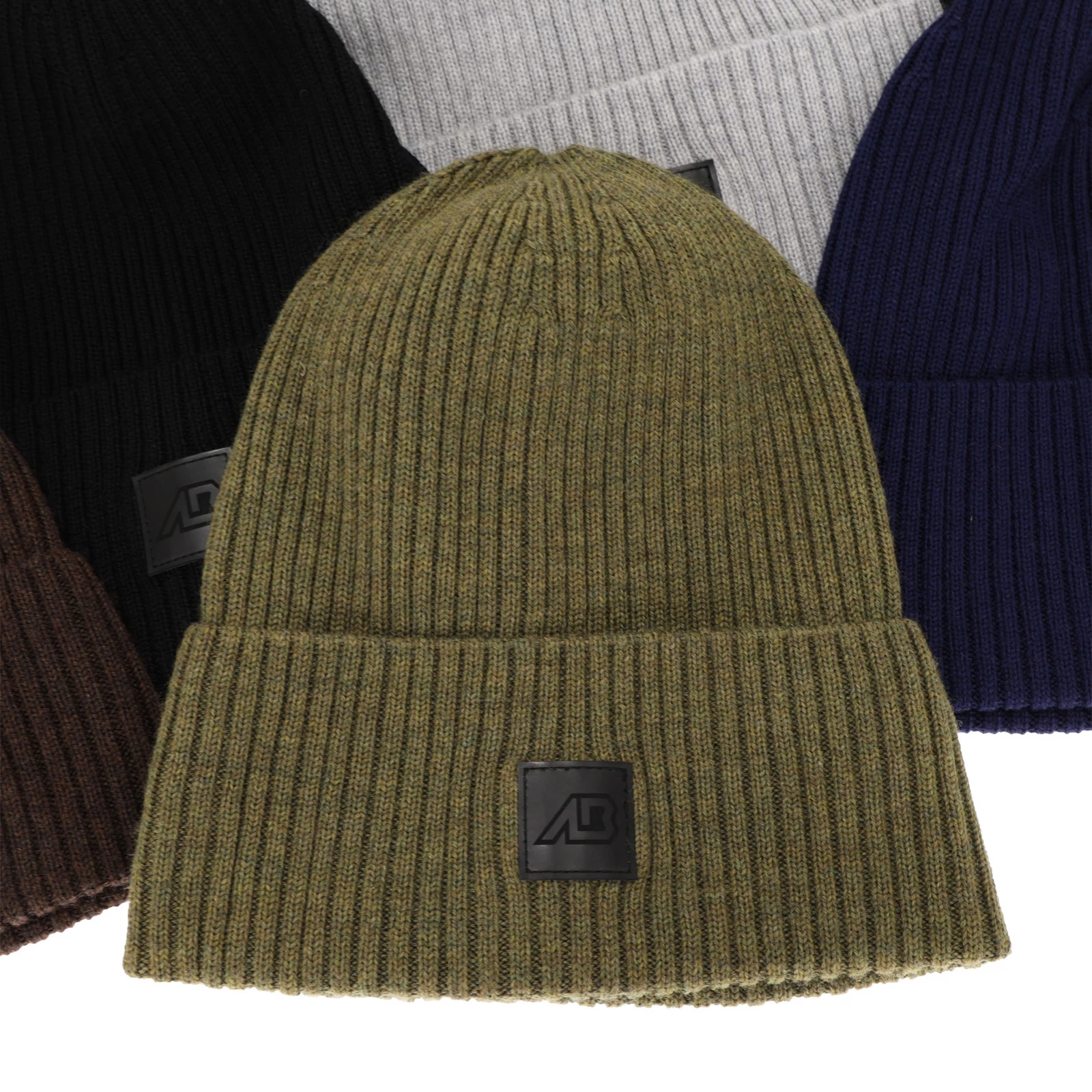 Czapka męska zimowa, niebieska, 100% wełniana merino Matias