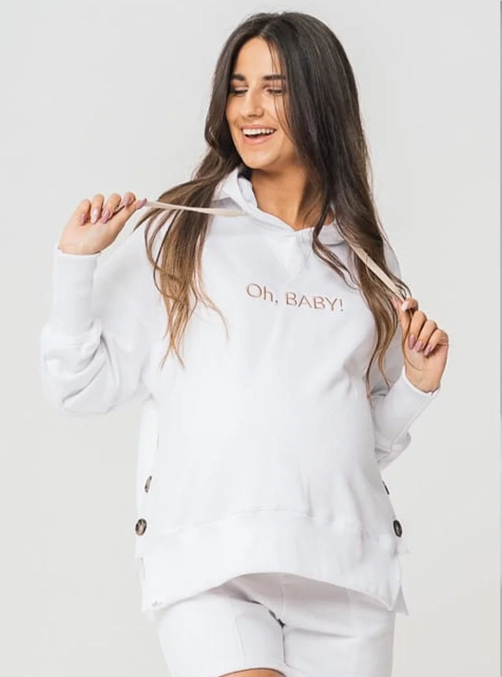 Oh, BABY! bluza ciążowa oversize biała