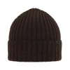 Czapka zimowa męska, brązowa, 100% wełniana merino Nathan
