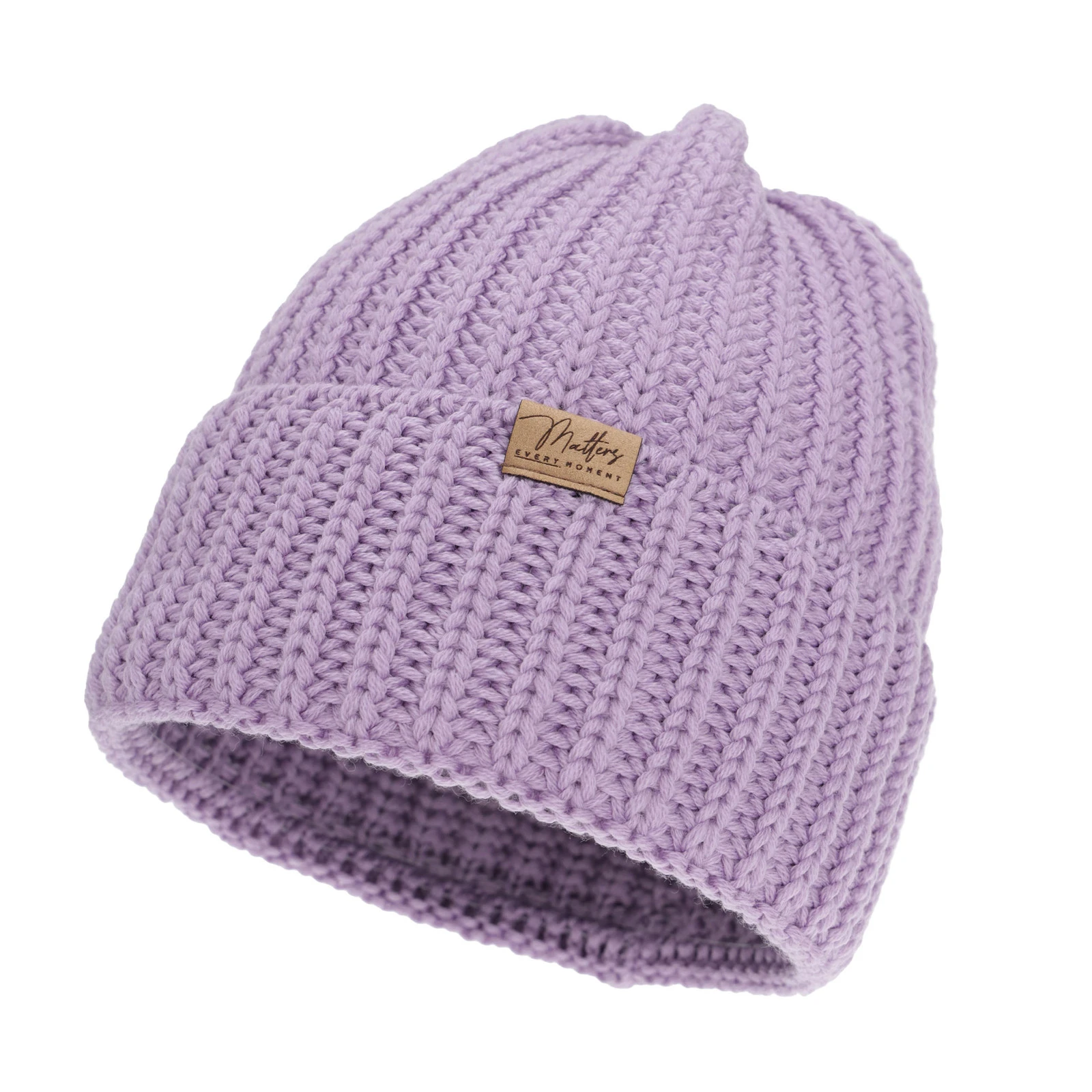 Czapka zimowa damska, fioletowa, 100% wełniana merino Lano