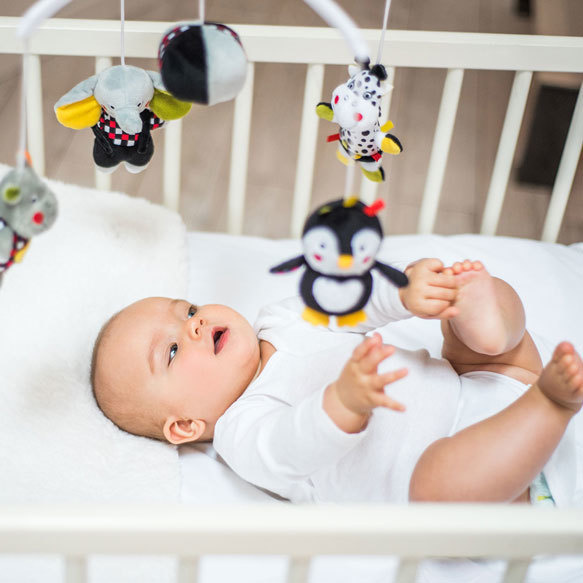 Babyono Karuzela Do Łóżeczka Pozytywką Kontrastowa