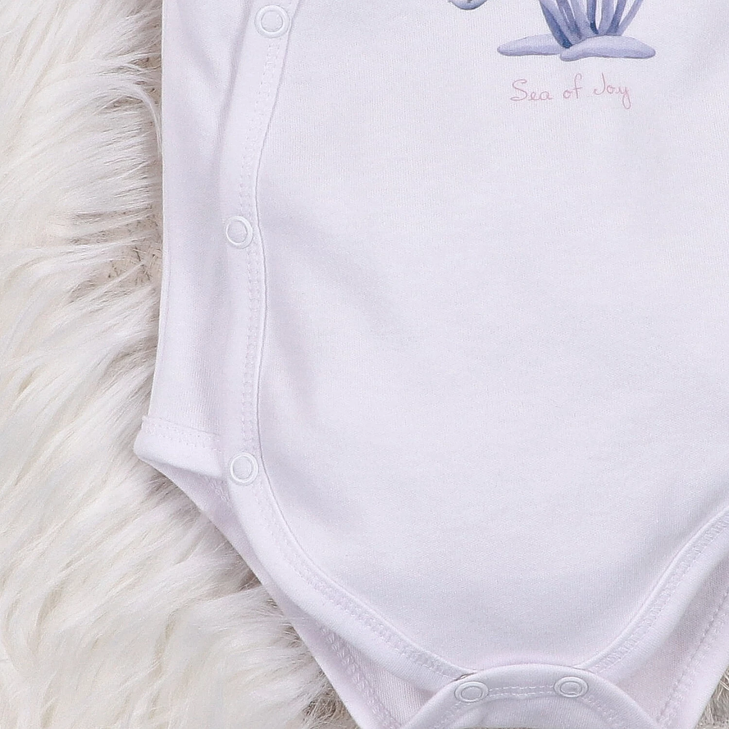 Body Kopertowe Z Krótkim Rękawem Underwater World Z Bawełny Organicznej Konik Morski Biały