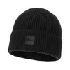 Czapka zimowa męska czarny 100% wełniana merino Iron