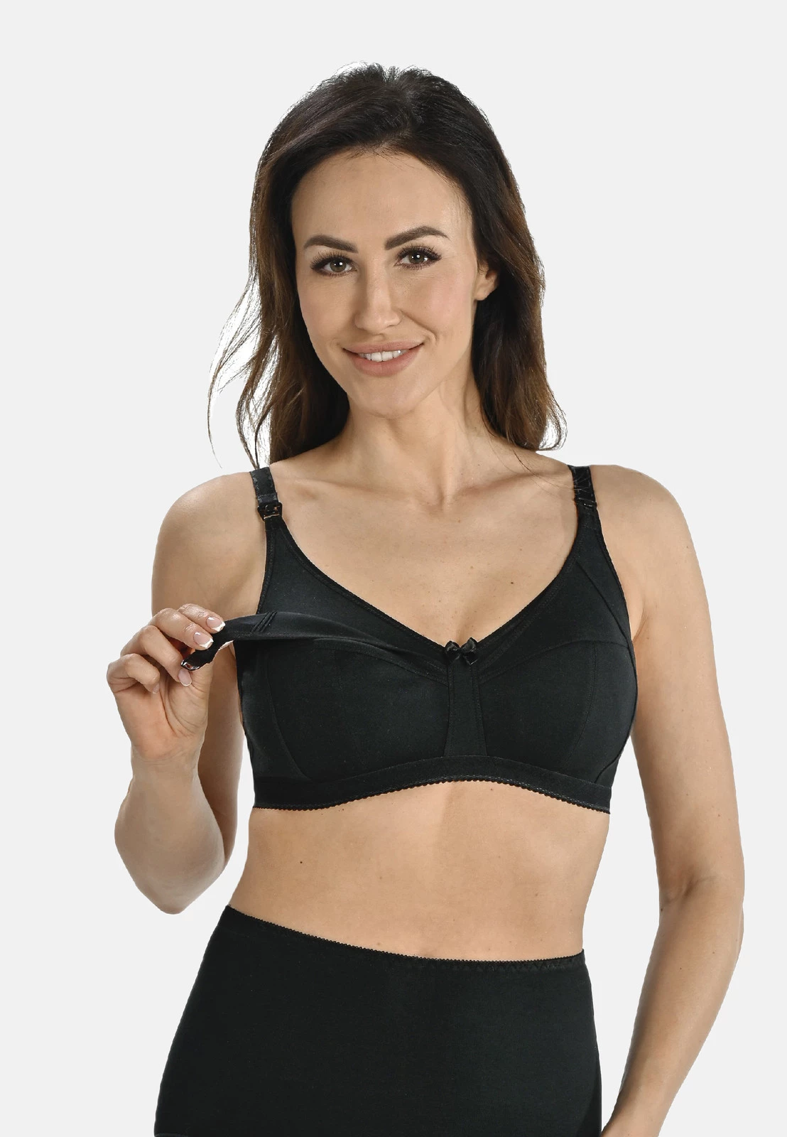 Biustonosz do karmienia bez fiszbin Perla czarny