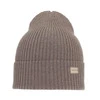 Czapka damska zimowa, wiosenna, ciemnobeżowa, 100% wełniana merino, Sophie