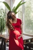 Sukienka ciążowa i do karmienia Mommy Chic karminowa