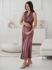 Sukienka ciążowa i do karmienia Loop MAXI krótki rękaw rose brown