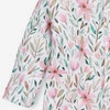 Pajac niemowlęcy Pink flowers z bawełny organicznej dla dziewczynki