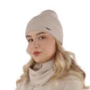 Czapka i szalik damski zimowy komplet, kremowy, 100% wełniana merino Melpomena