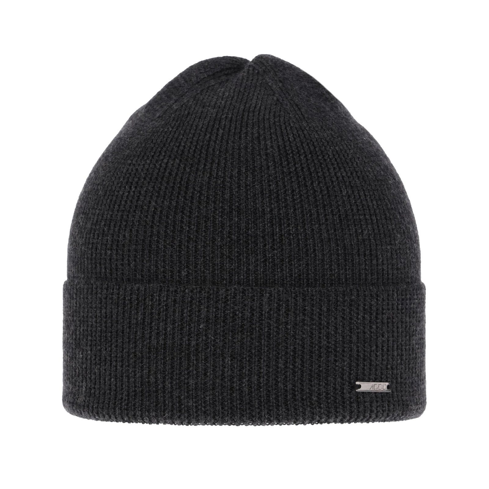 Czapka wiosenno-zimowa męska, ciemnoszara, 100% wełniana merino Memfis