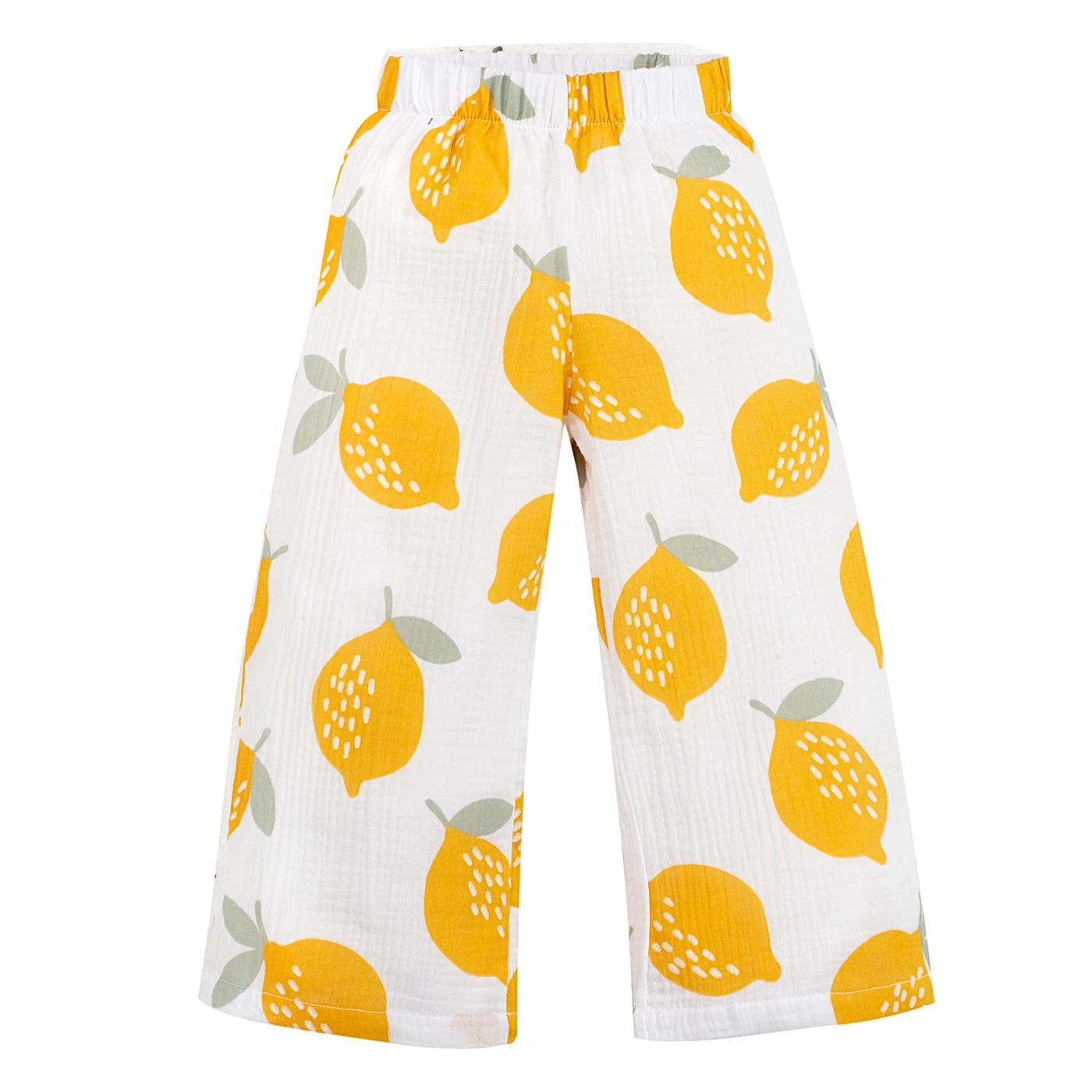 Spodnie kuloty muslin LEMONS écru,cytryny