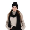 Czapka i szalik damski zimowy komplet, czarny, 100% wełniany merino Melpomena