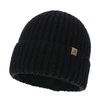 Czapka zimowa męska, czarna, 100% wełniana merino, Berno